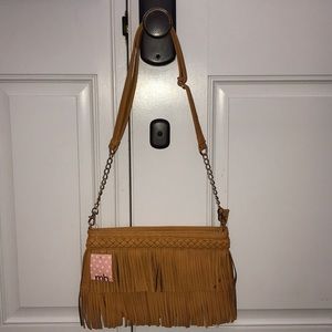 Mustard fringe bag